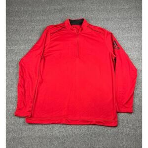 Adidas ClimaWarm Red Quarter Dip Pullover Mens Size XL